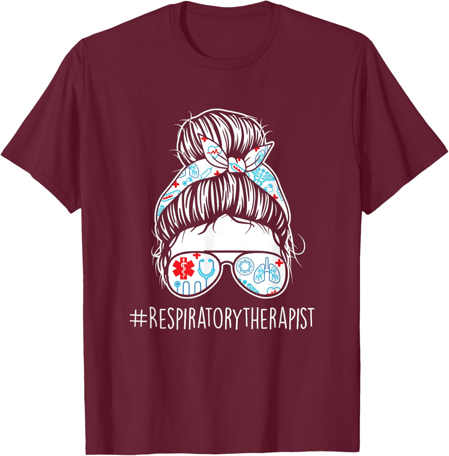 Respiratory Therapist - Woman Medical Worker Lung Therapy T-Shirt - T-Shirt | Maroon