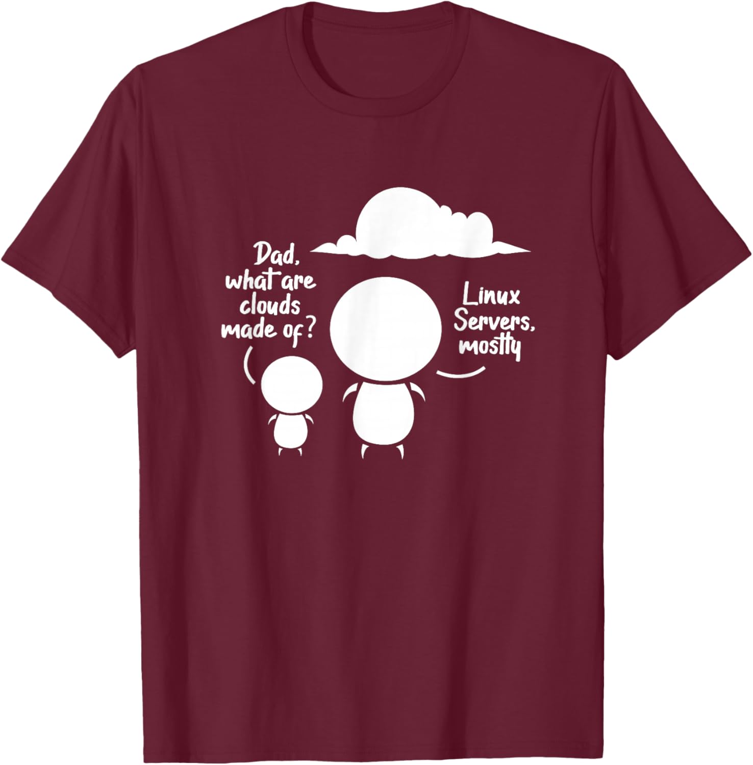 Dad What Are The Clouds Made Of? Linux Servers Programming T-Shirt - T-Shirt | Maroon