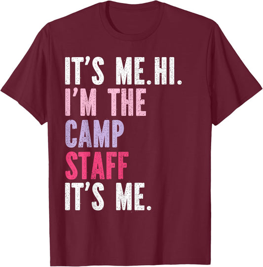 Summer Camp Staff cute fun retro bold design Women Kids T-Shirt - T-Shirt | Maroon