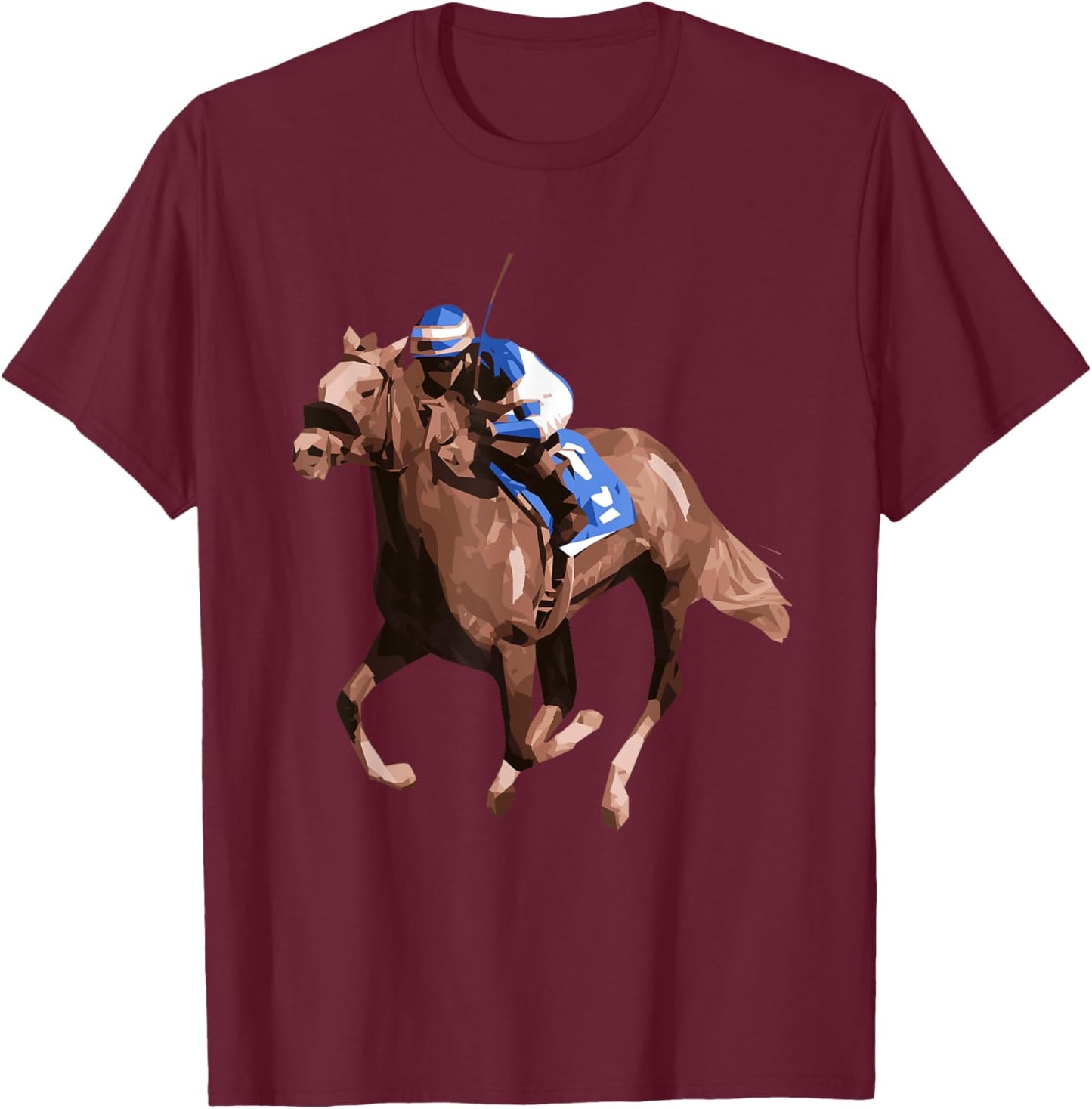 Horse Sport Racing Horse Jockey Riding T-Shirt - T-Shirt | Maroon