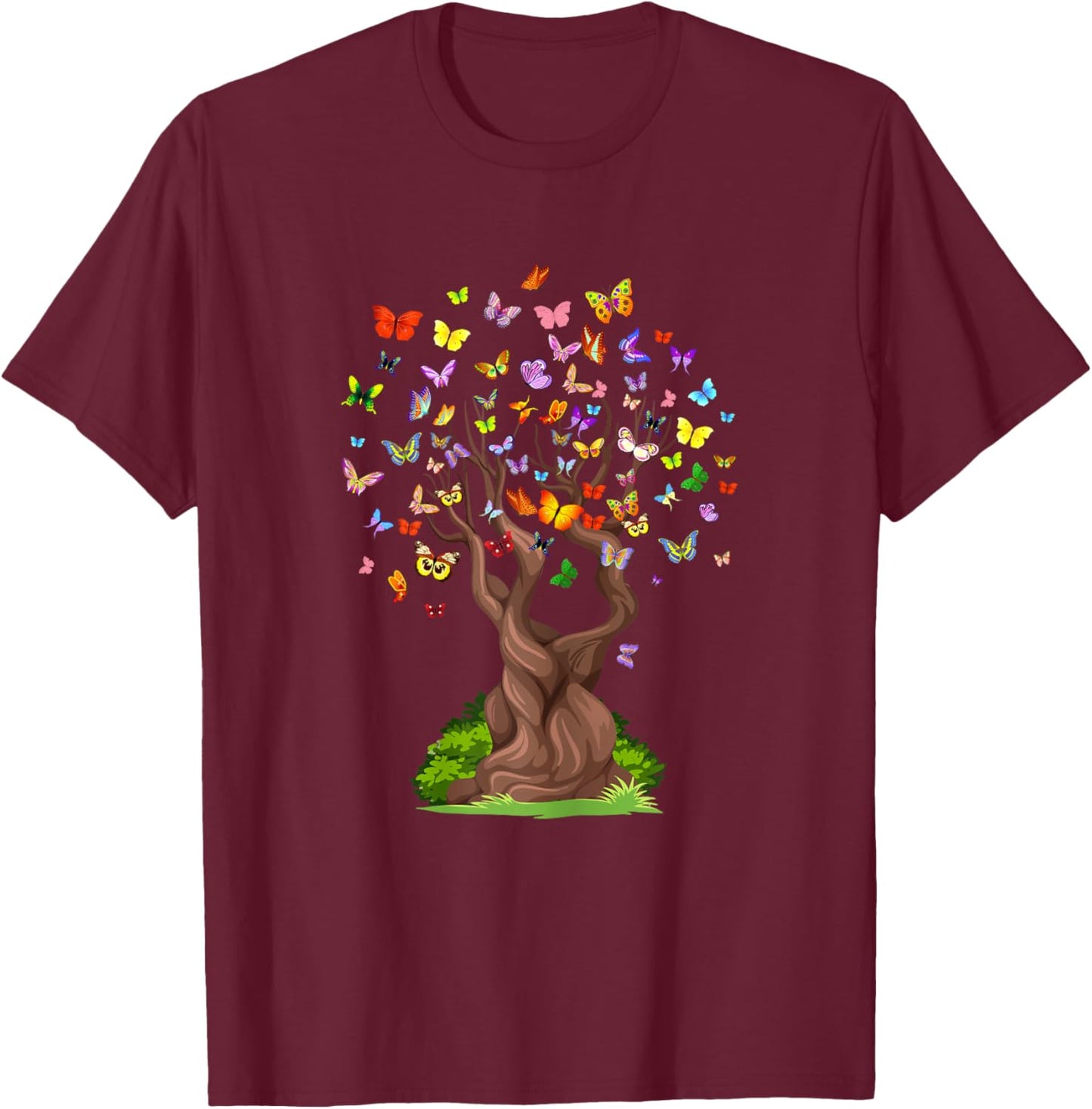 ButterflyTree Beautiful Nature Lover Butterfly T-Shirt - T-Shirt | Maroon