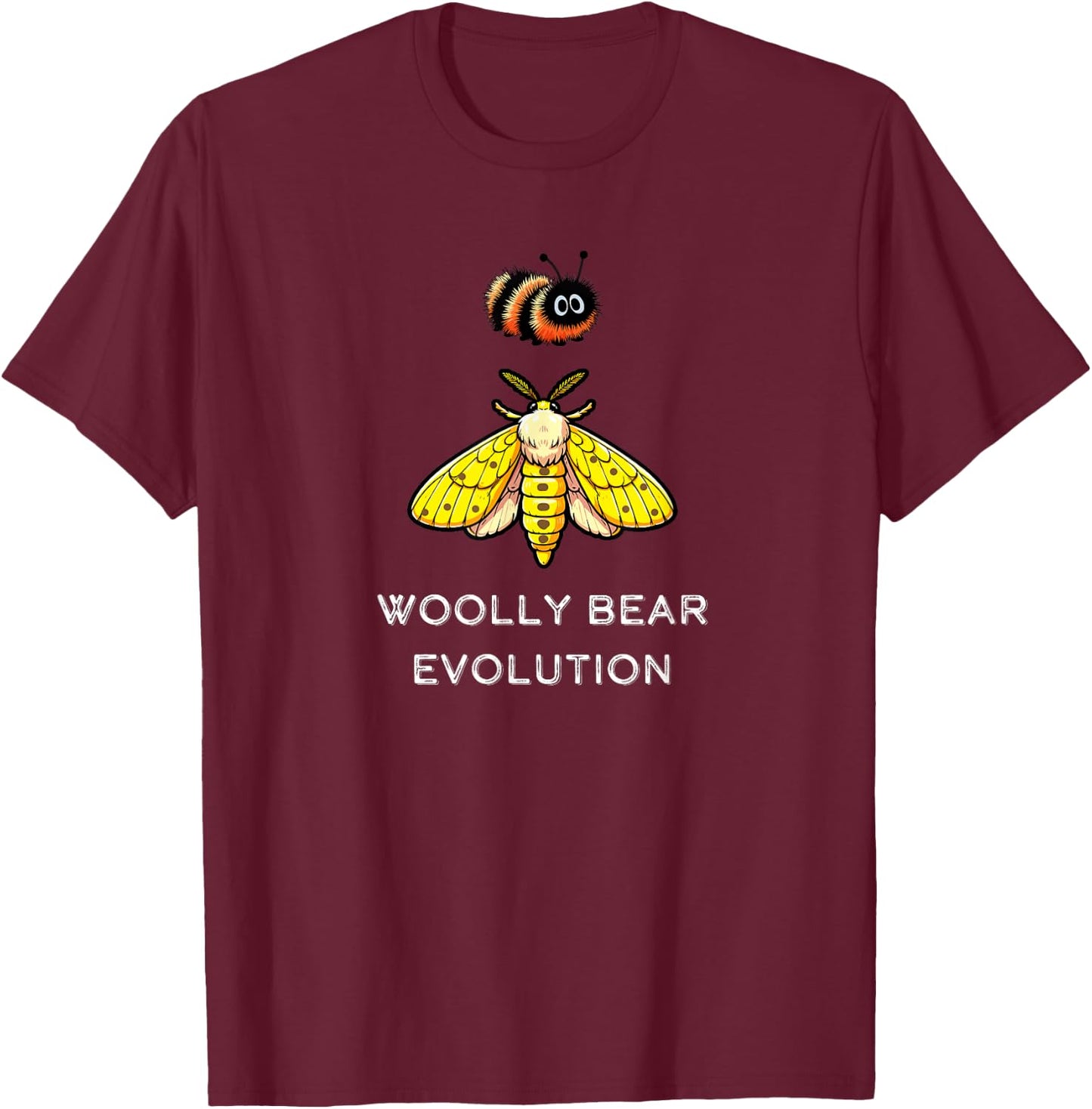 Woolly Bear Caterpillar Isabella Tiger Moth T-Shirt - T-Shirt | Maroon
