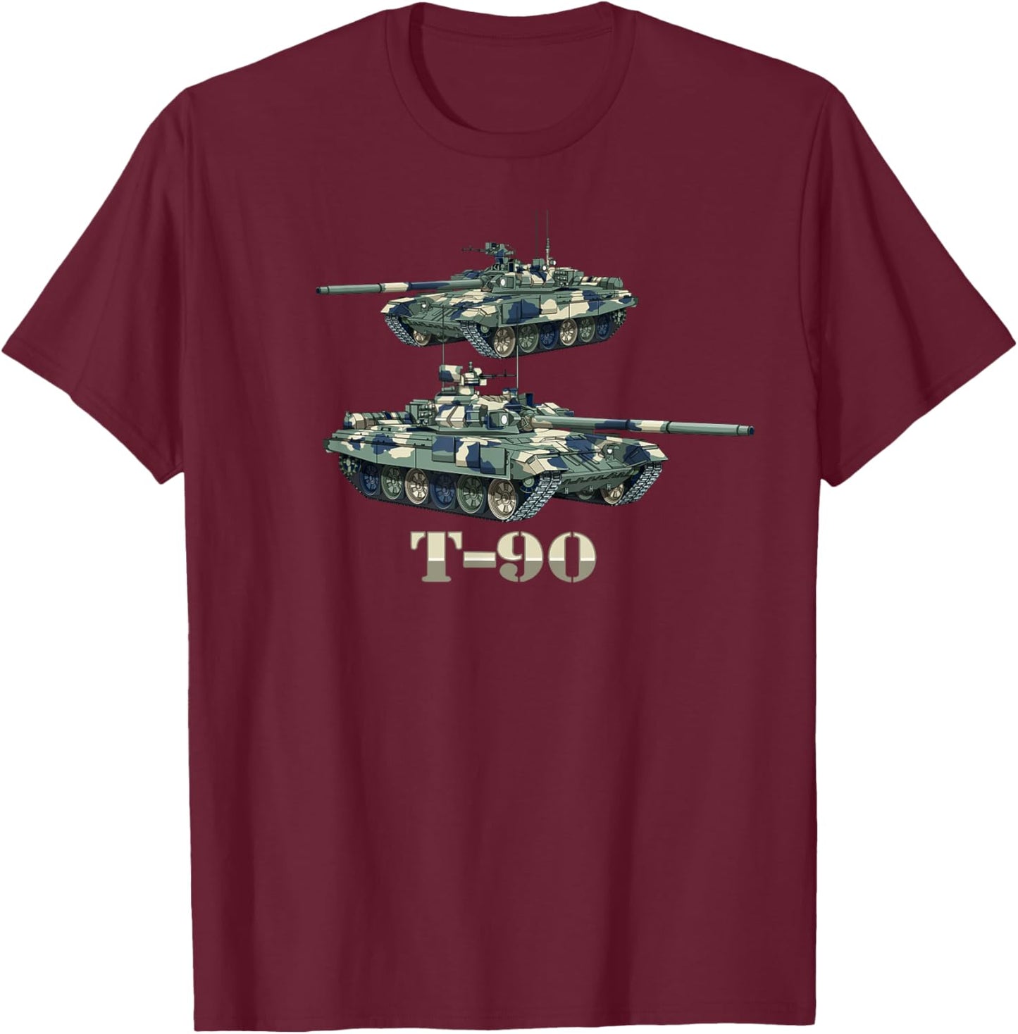 T-90 Russian Main Battle Tanks Diagram T-Shirt - T-Shirt | Maroon