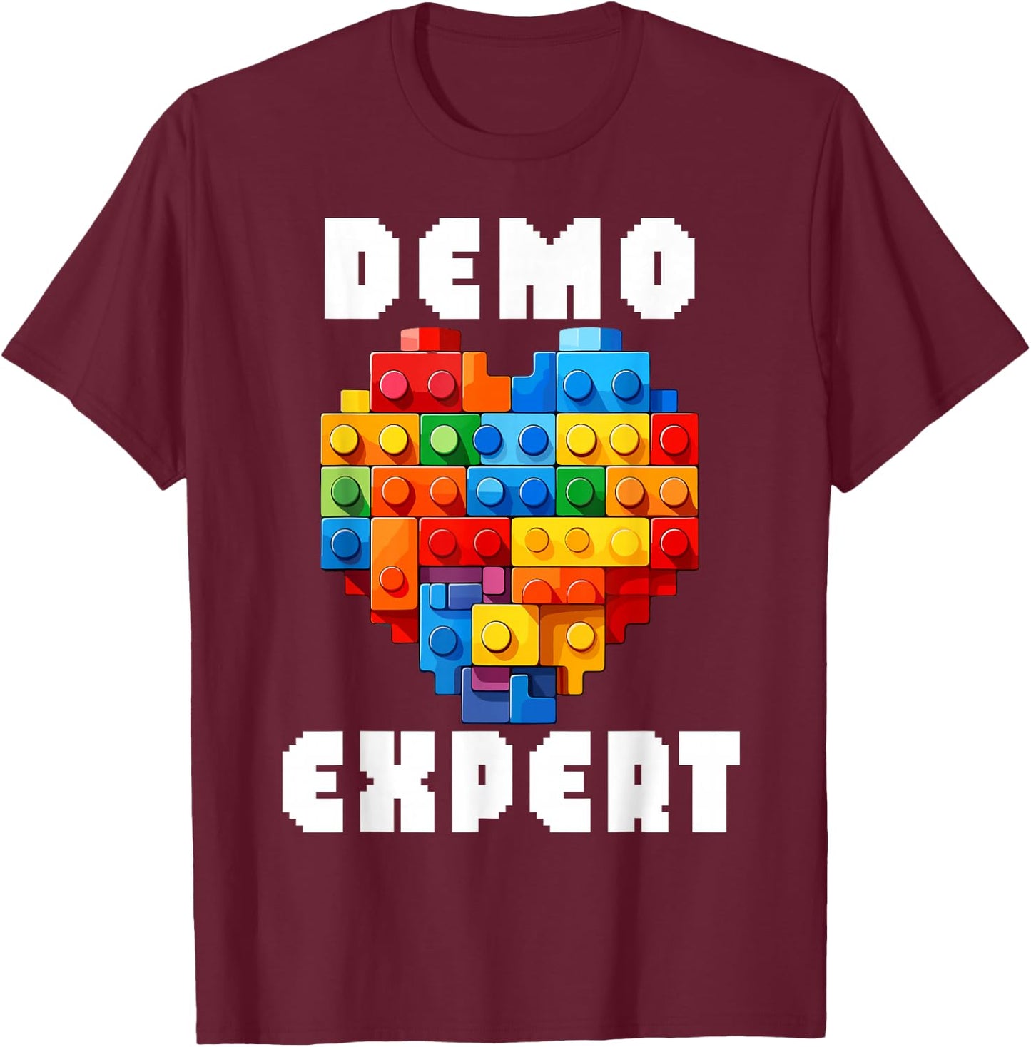 Master Builder Bricks Blocks Play Toys T-Shirt - T-Shirt | Maroon