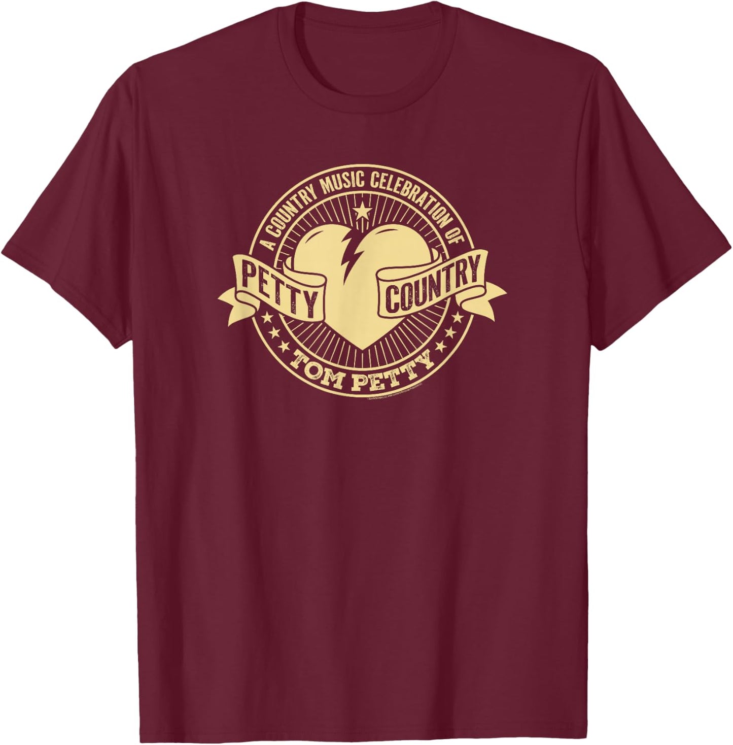 Tom Petty Country Tan Logo T-Shirt - T-Shirt | Maroon