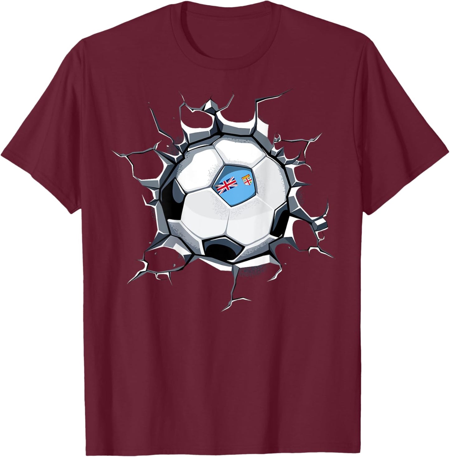 Fiji Soccer Fans Jersey Pride Proud Fijian Football Lovers T-Shirt - T-Shirt | Maroon
