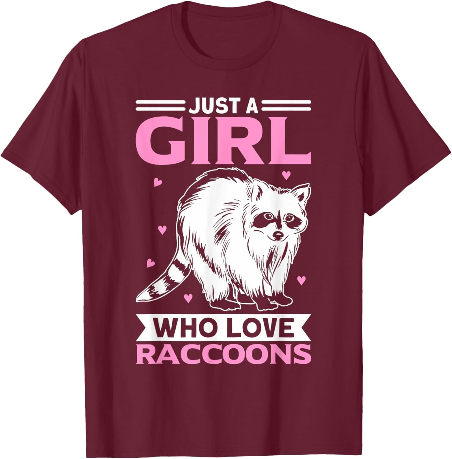 A Girl Who Love Raccoons Pajama Raccoon Bear T-Shirt - T-Shirt | Maroon