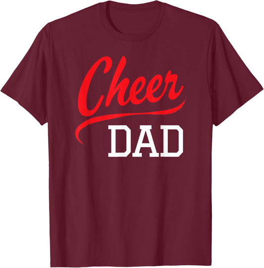 Cheer Dad Cheerleading Red T-Shirt - T-Shirt | Maroon