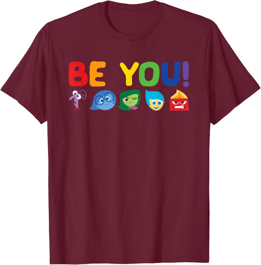 Disney Pixar Inside Out Be You Rainbow Small T-Shirt - T-Shirt | Maroon
