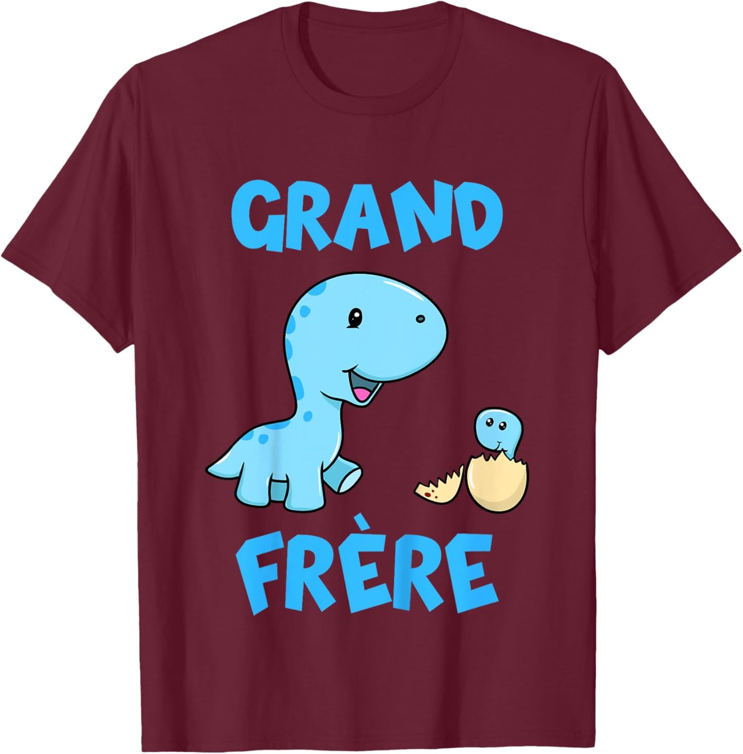 French Grand Frere Pregnancy Announcement Dinosaur T-Shirt - T-Shirt | Maroon