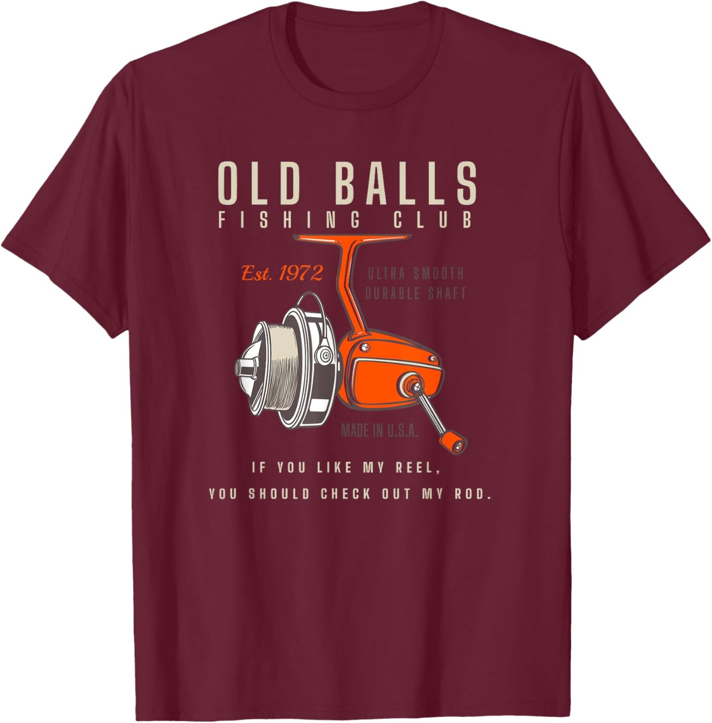Funny 50th Birthday Fishing Pun 's Over the Hill 50 T-Shirt - T-Shirt | Maroon
