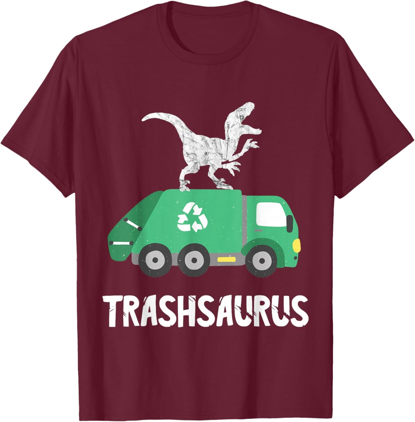 Rubbish Dinosaur Garbage Truck Garbage Truck Driver T-Shirt - T-Shirt | Maroon
