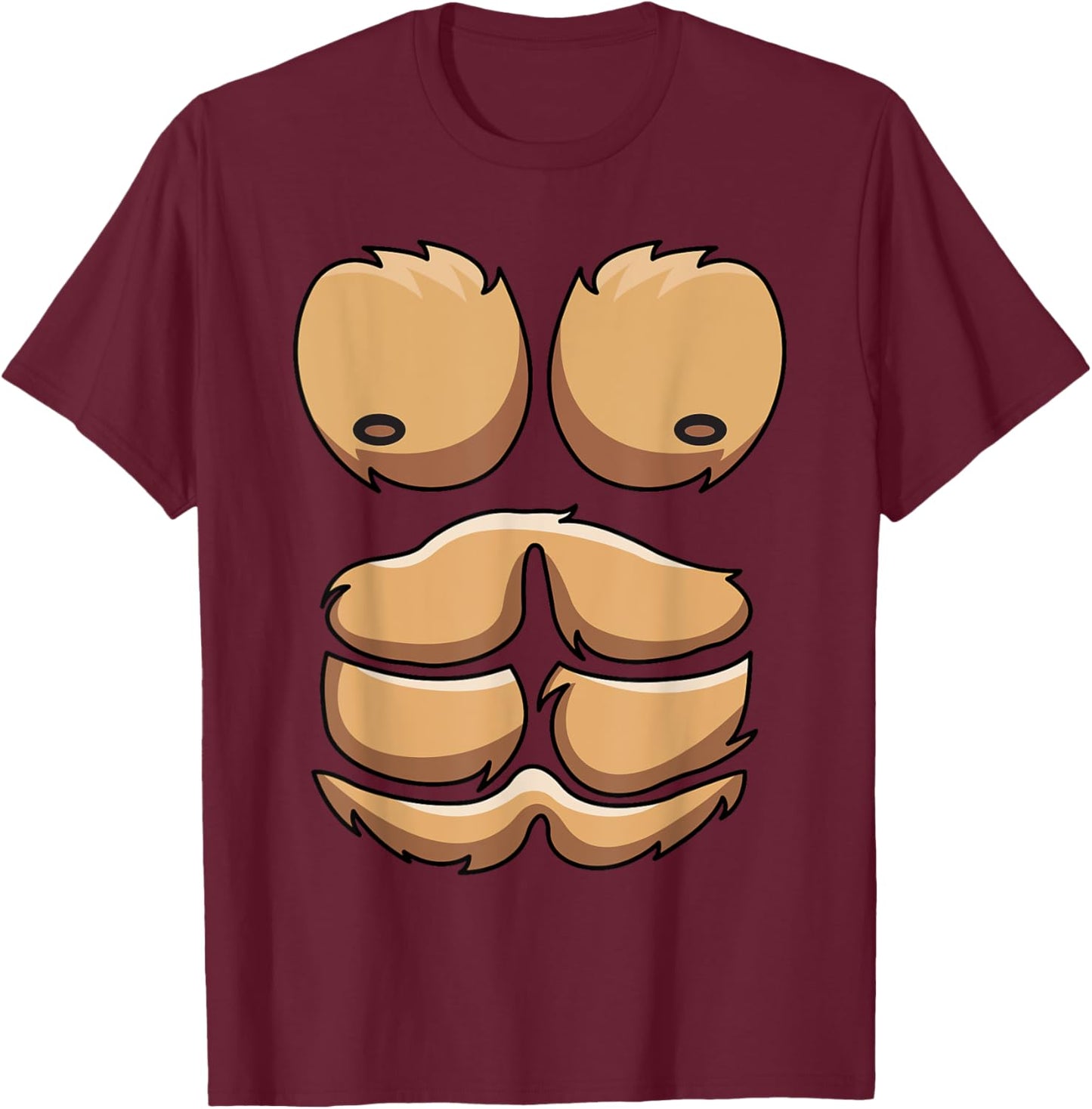 Funny Monkey Gorilla Chest Costume Halloween T-Shirt - T-Shirt | Maroon