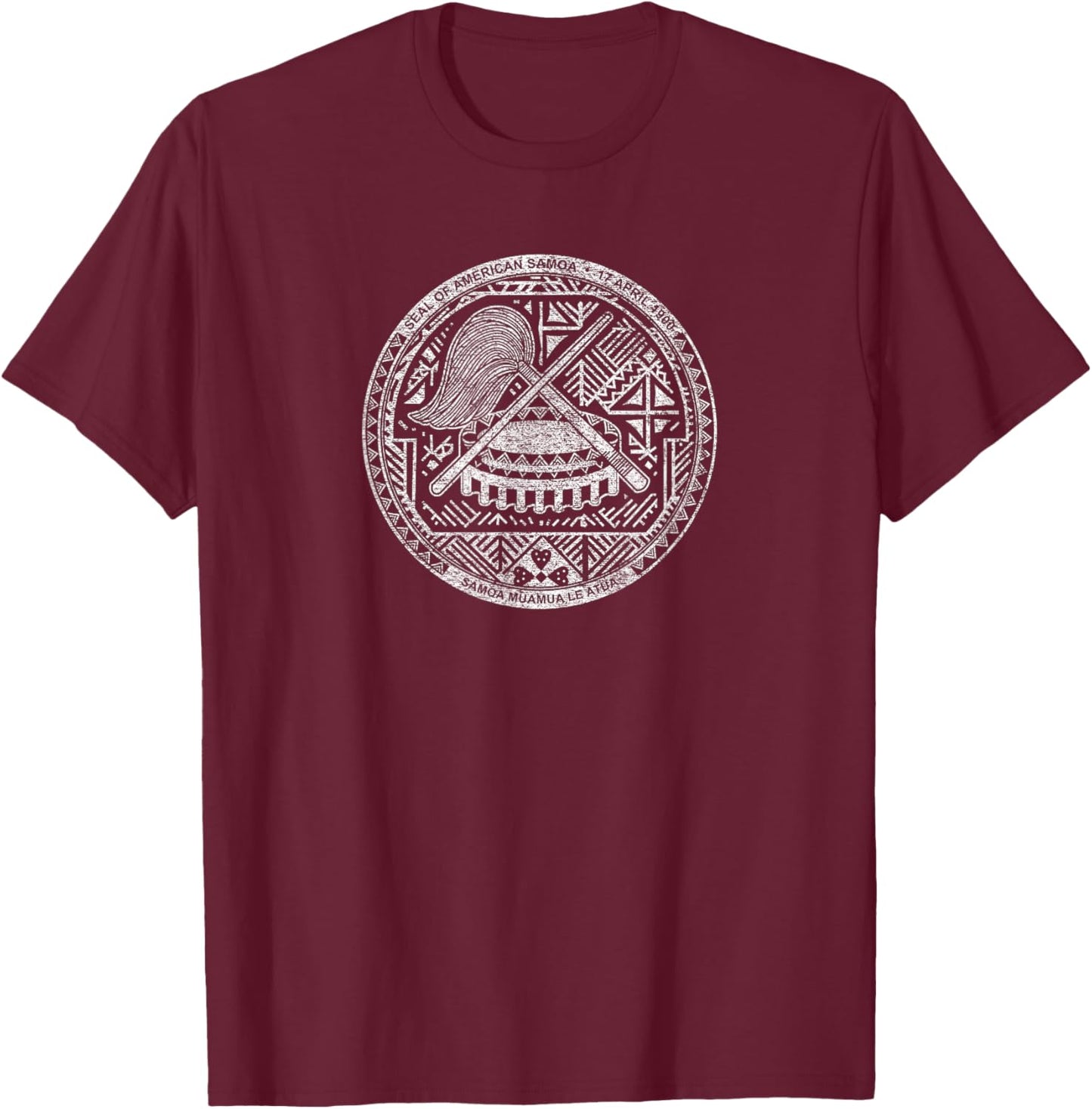 Seal of American Samoa Flag Pago Pago T-Shirt - T-Shirt | Maroon