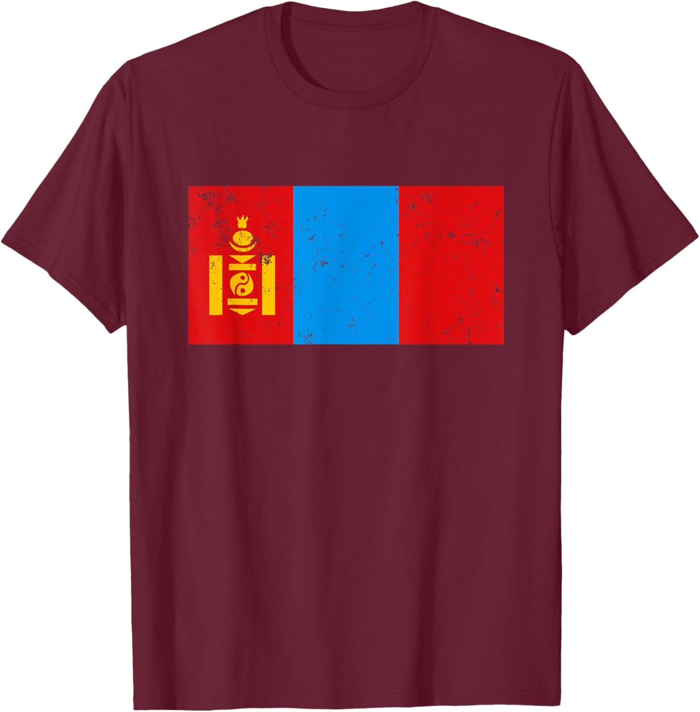 Traditional Mongolian Flag T-Shirt - T-Shirt | Maroon