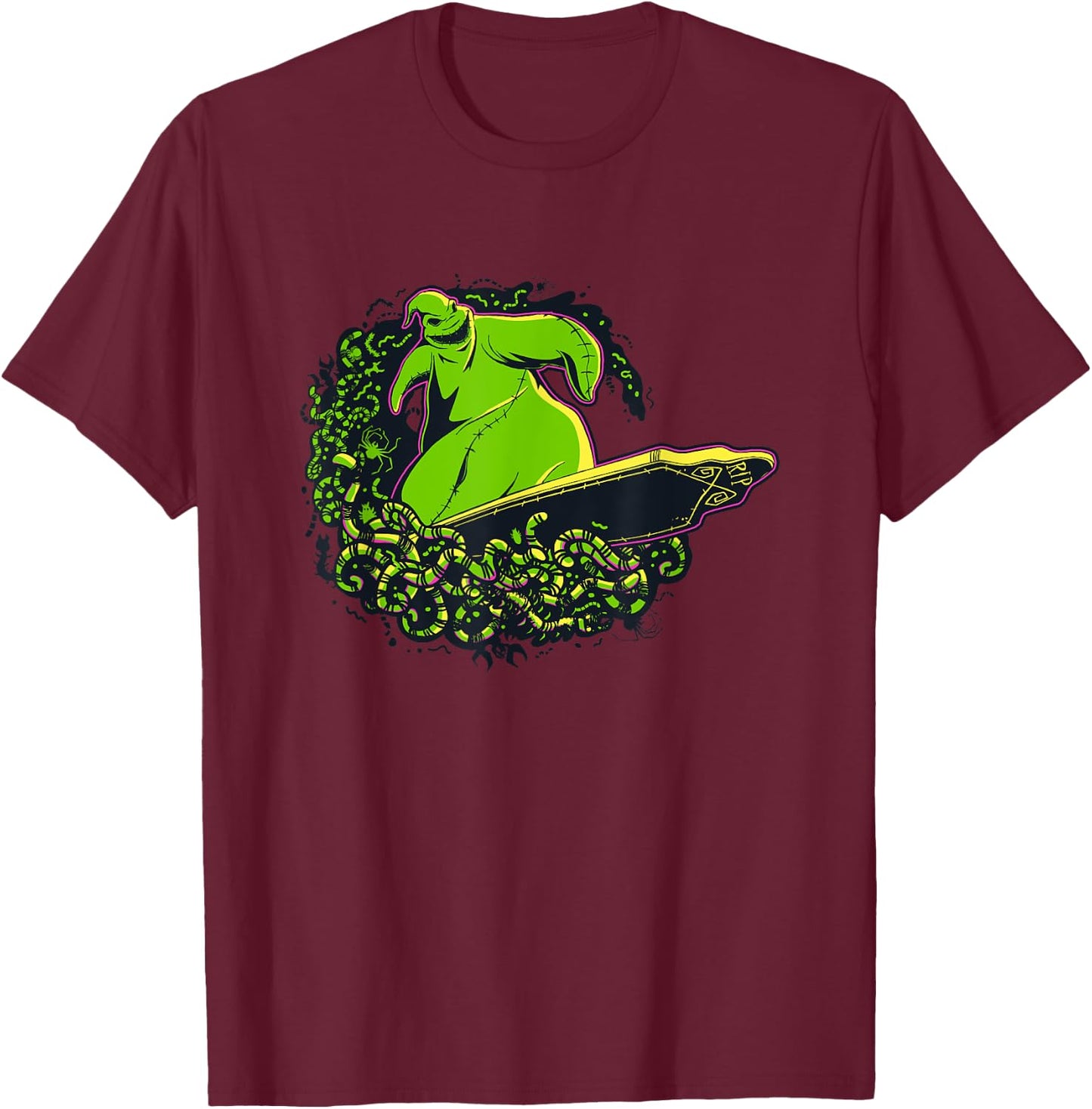 Disney The Nightmare Before Christmas Oogie Boogie Surfing T-Shirt - T-Shirt | Maroon