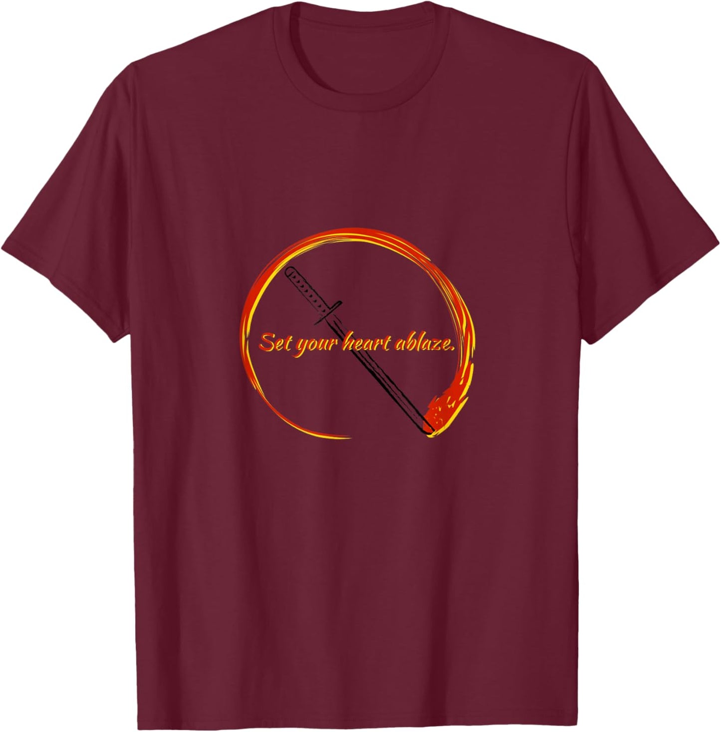 Set Your Heart Ablaze Mugen T-Shirt - T-Shirt | Maroon