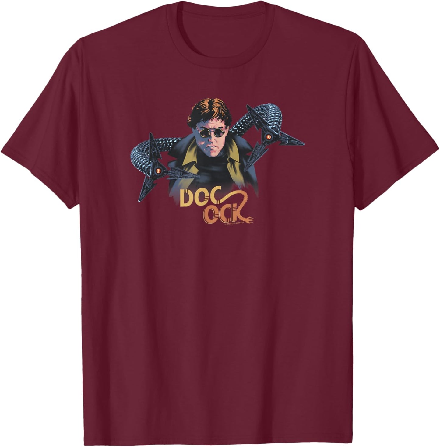 Marvel Spider-Man No Way Home Doc Ock Comic Art T-Shirt - T-Shirt | Maroon