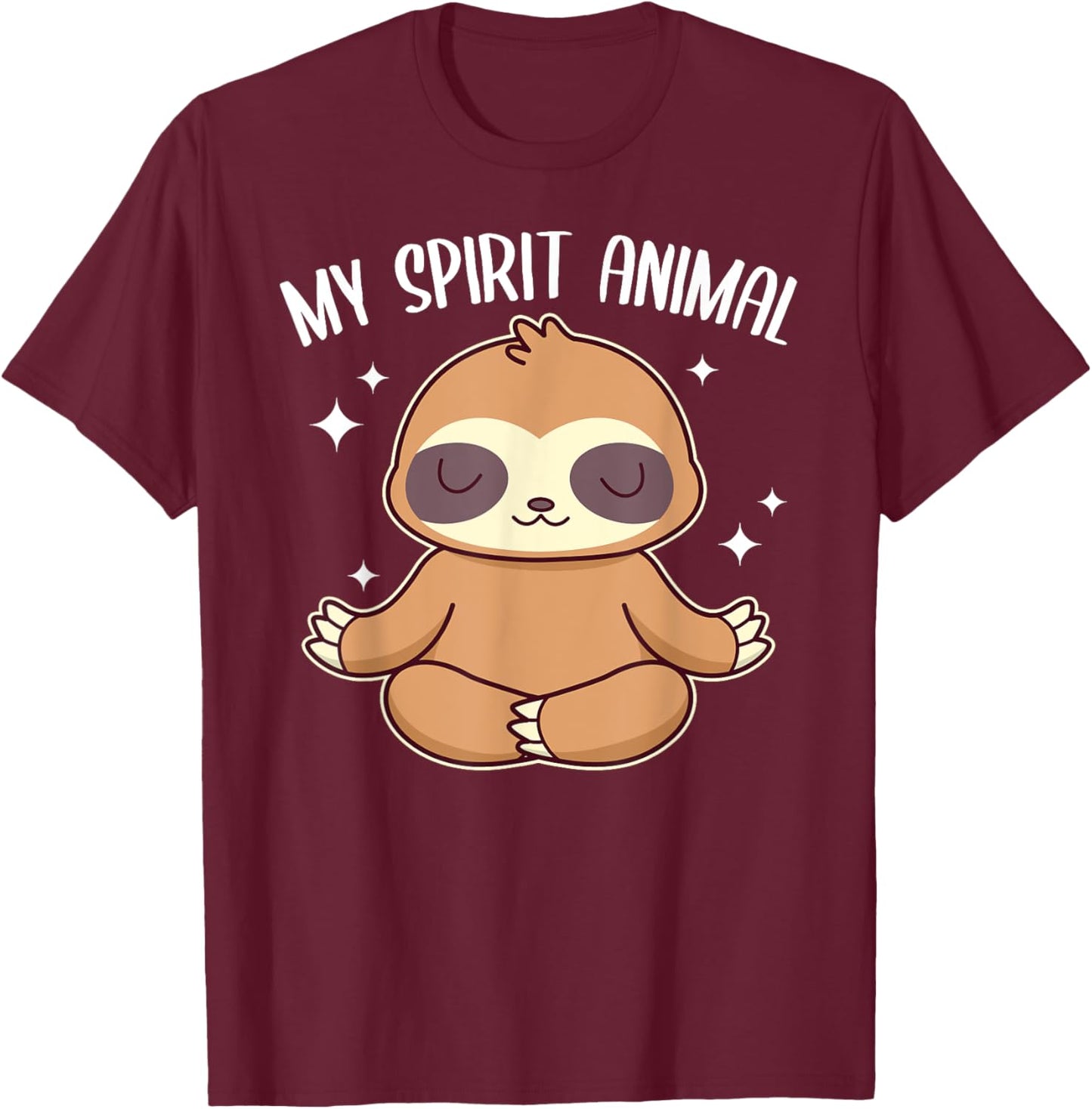 Sloth Is My Spirit Animal Lazy Sloth T-Shirt - T-Shirt | Maroon