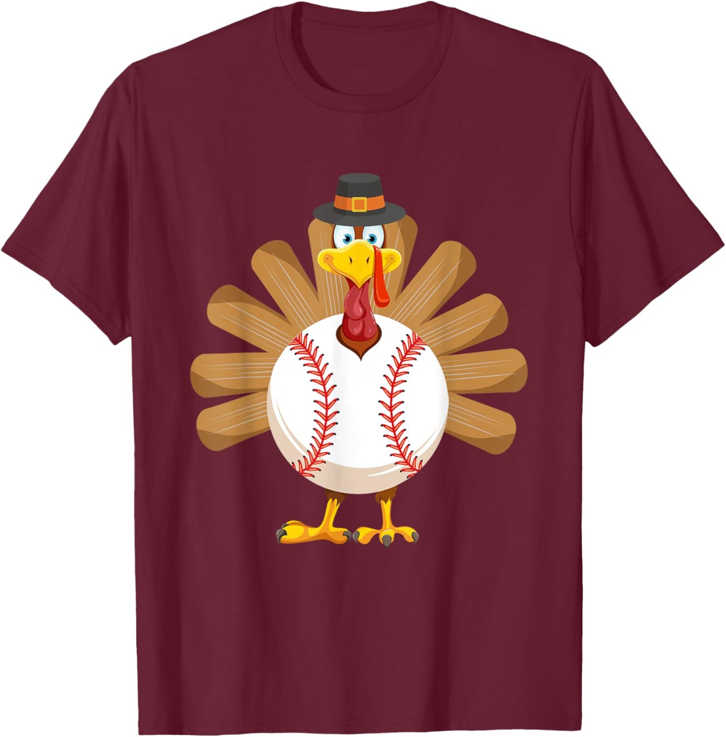 Baseball Turkey Thanksgiving Shirt for Boys Toddlers Kid Mom T-Shirt - T-Shirt | Maroon
