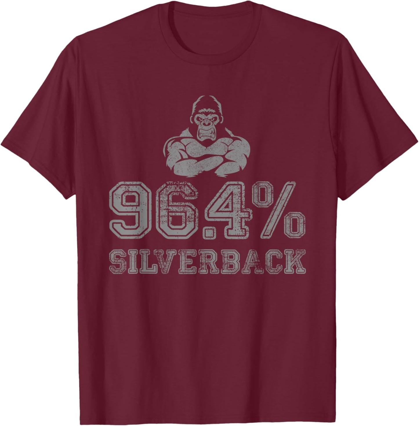 96.4% Silverback Gorilla Gym Apperal and gear, Gym wear T-Shirt - T-Shirt | Maroon