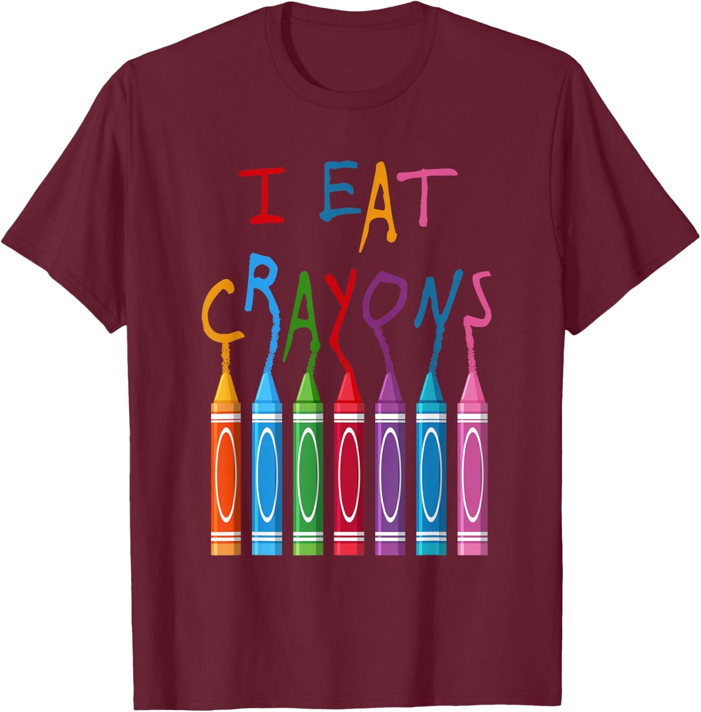 Independent Artists I Eat Crayons Military Humor Funny -Kids Black Retro T-Shirt - T-Shirt | Maroon