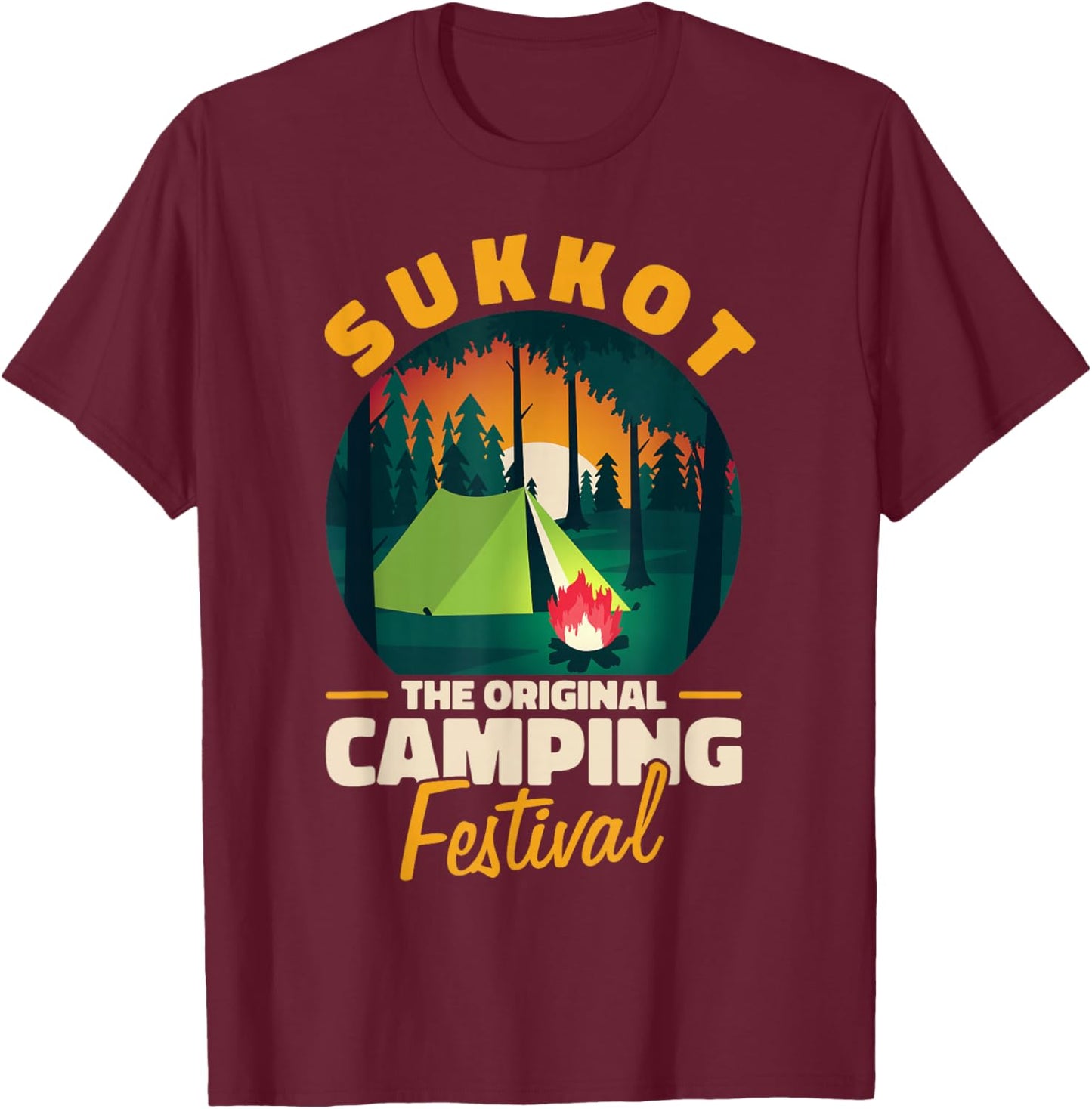 The Original Camping Festival SUKKOT T-Shirt - T-Shirt | Maroon