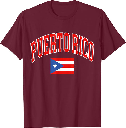 Puerto Rico Flag T-Shirt - T-Shirt | Maroon