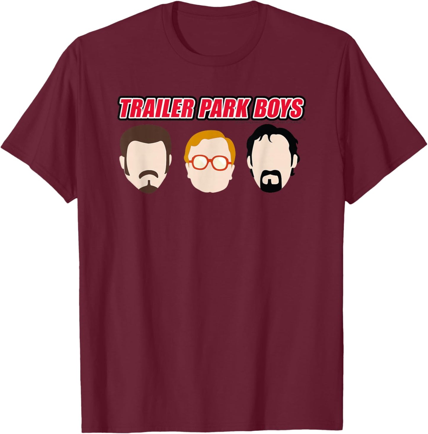 Trailer Park Boys Illustrated Heads T-Shirt - T-Shirt | Maroon