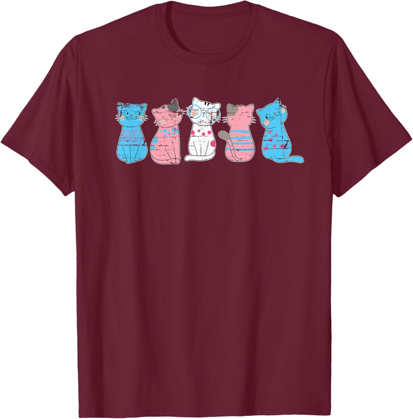 Transsexuality Cat Animal Lover Gift Trans Pride Transgender Small T-Shirt - T-Shirt | Maroon