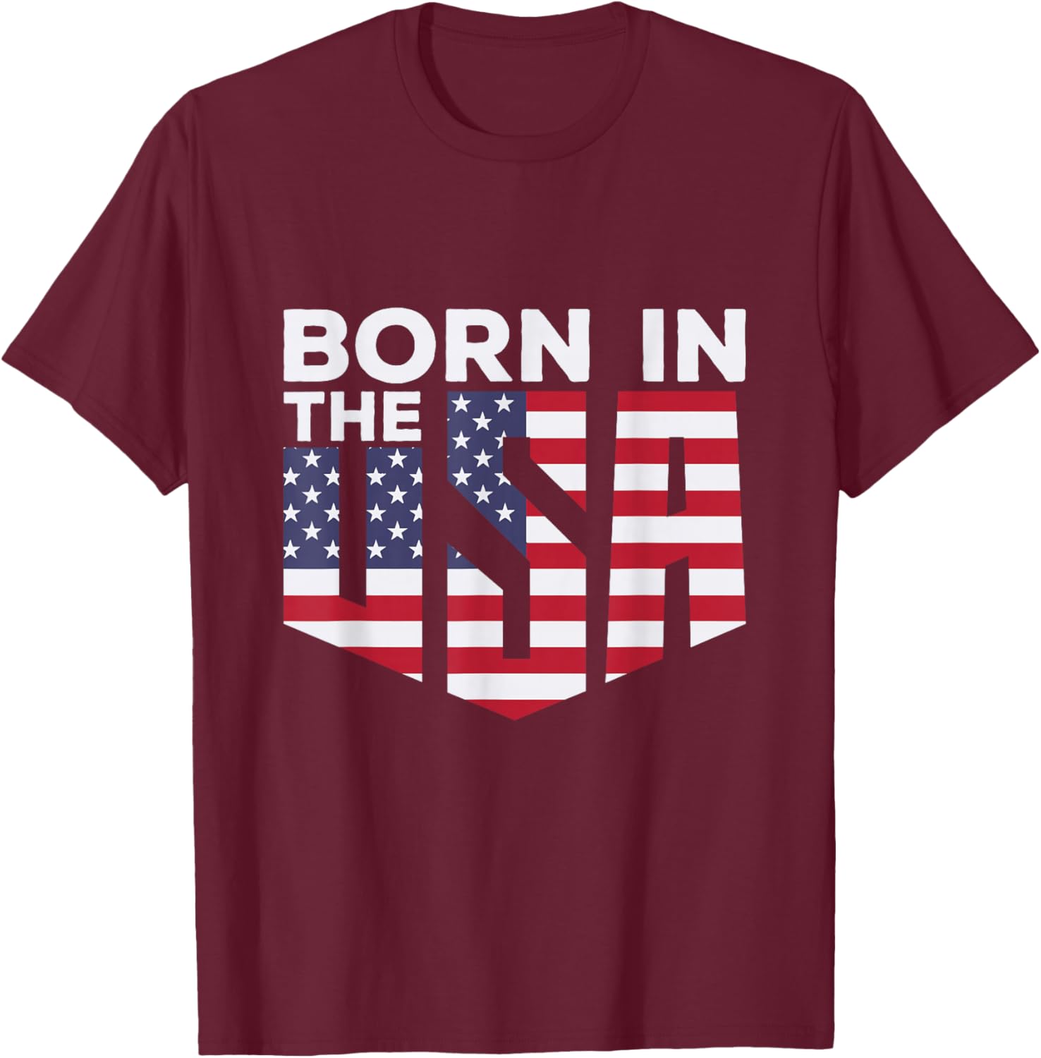 Born in The USA T-Shirt - T-Shirt | Maroon