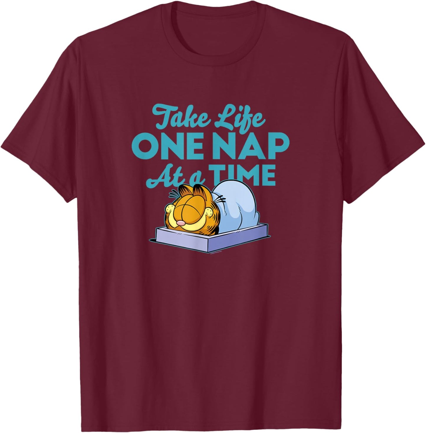 Garfield Take Life One Nap At A Time Garfield T-Shirt - T-Shirt | Maroon