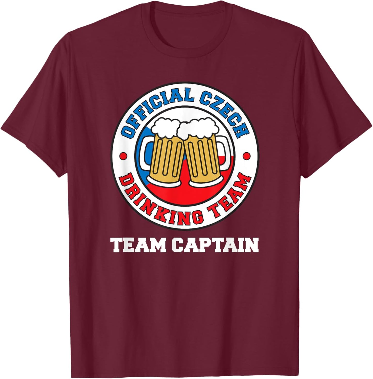 Official Czech Drinking Team Captain T-Shirt - T-Shirt | Maroon