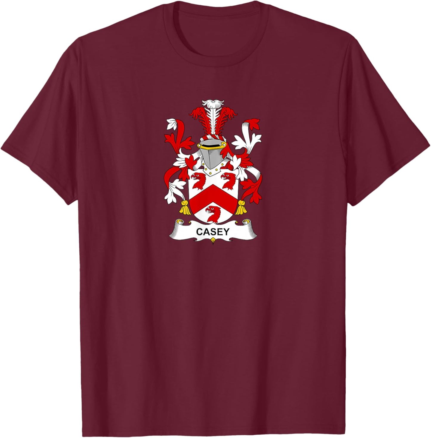 Casey Coat of Arms - Family Crest T-Shirt - T-Shirt | Maroon