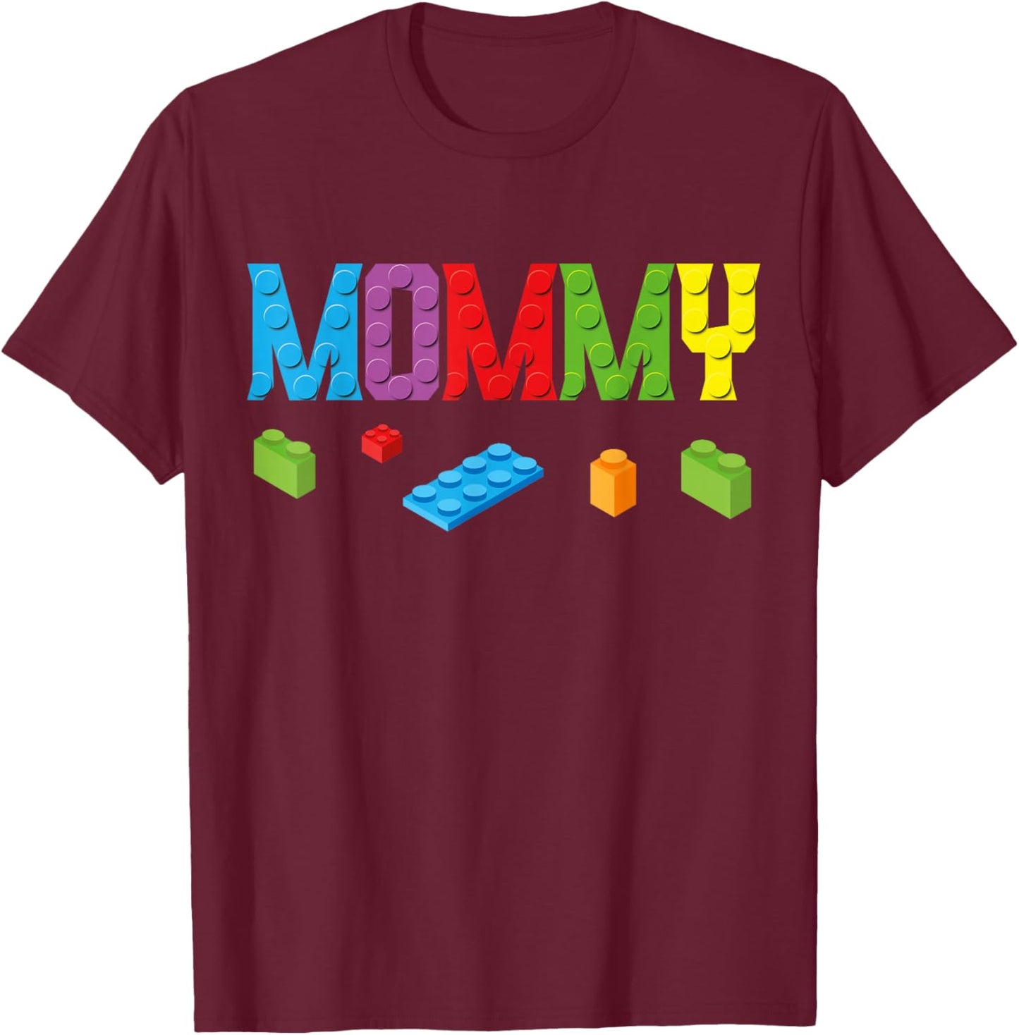 Mommy Master Builder Building Bricks Blocks Family Set Women Small T-Shirt - T-Shirt | Maroon