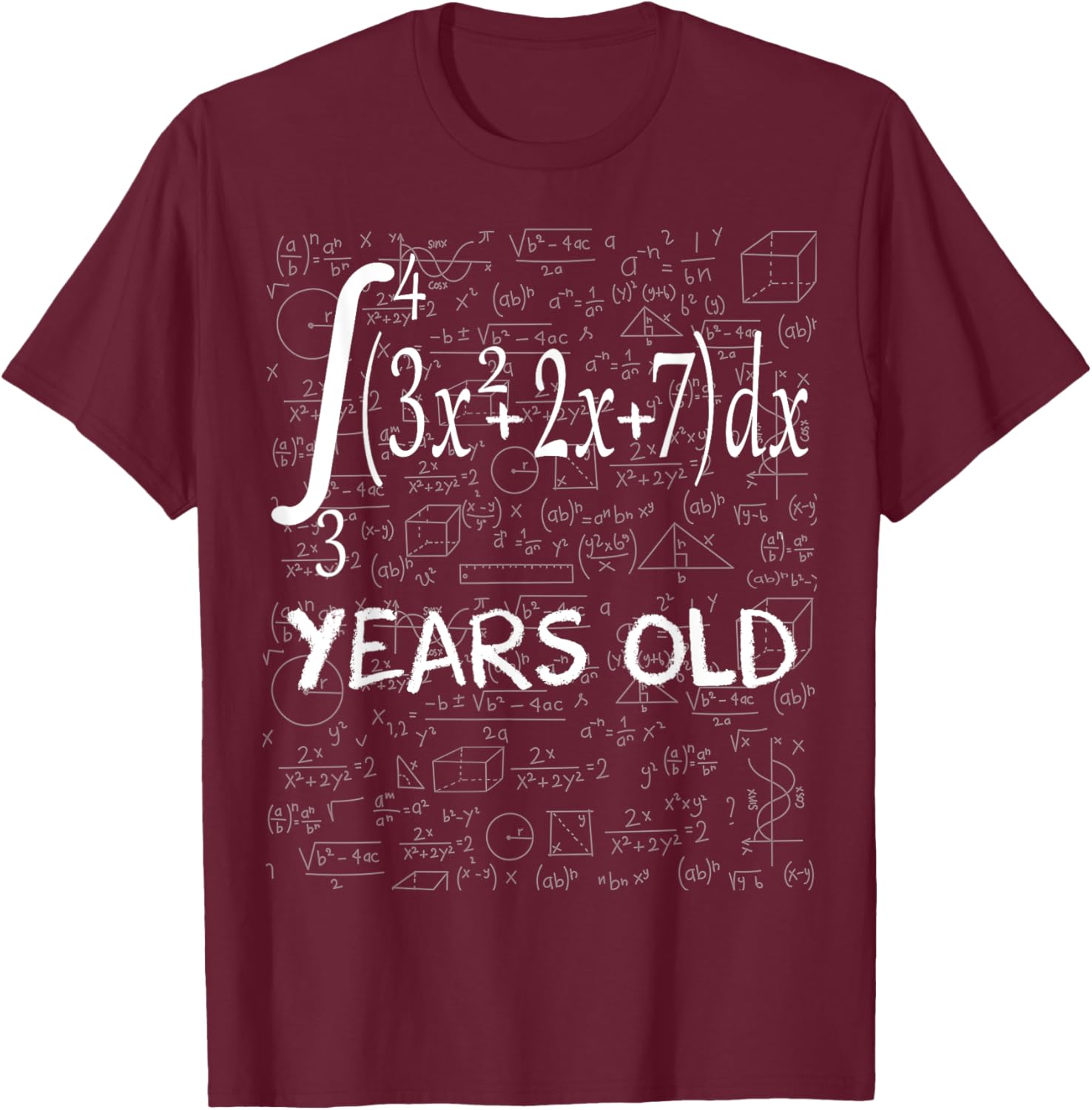 Funny math geek 51 years old 51st birthday integral calculus T-Shirt - T-Shirt | Maroon