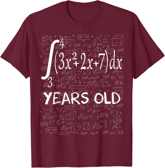 Funny math geek 51 years old 51st birthday integral calculus T-Shirt - T-Shirt | Maroon