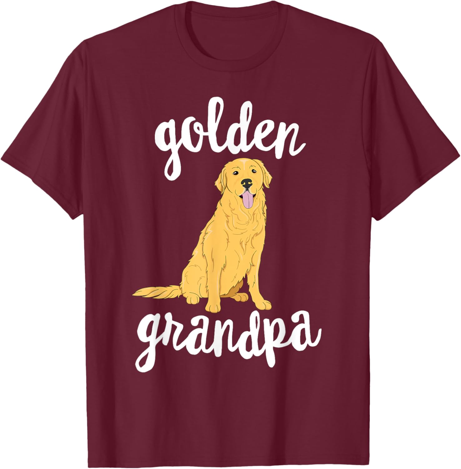 Golden Retriever Grandpa Pawpa Dog Grandparents Grand Paw T-Shirt - T-Shirt | Maroon