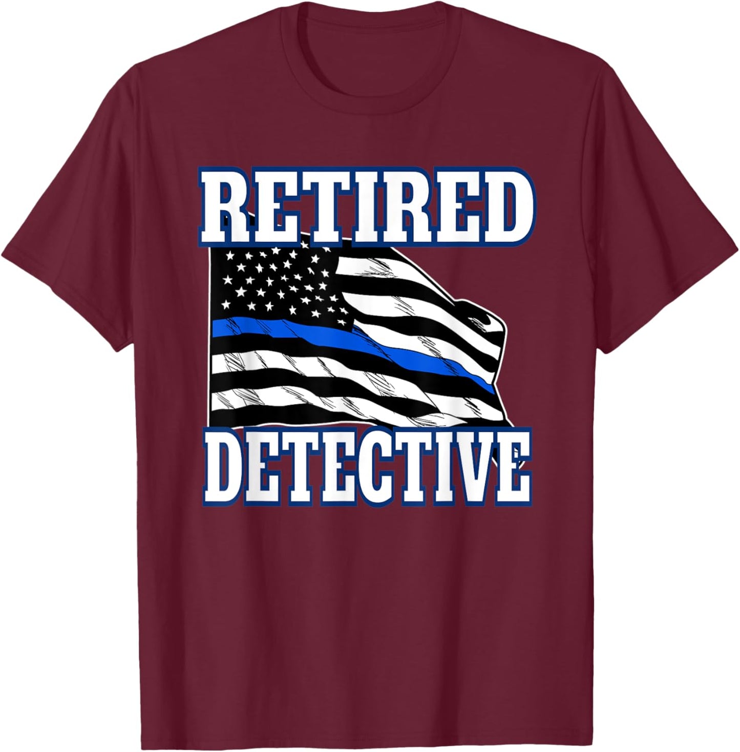 Retired Detective Police Officer Retirement T-Shirt - T-Shirt | Maroon