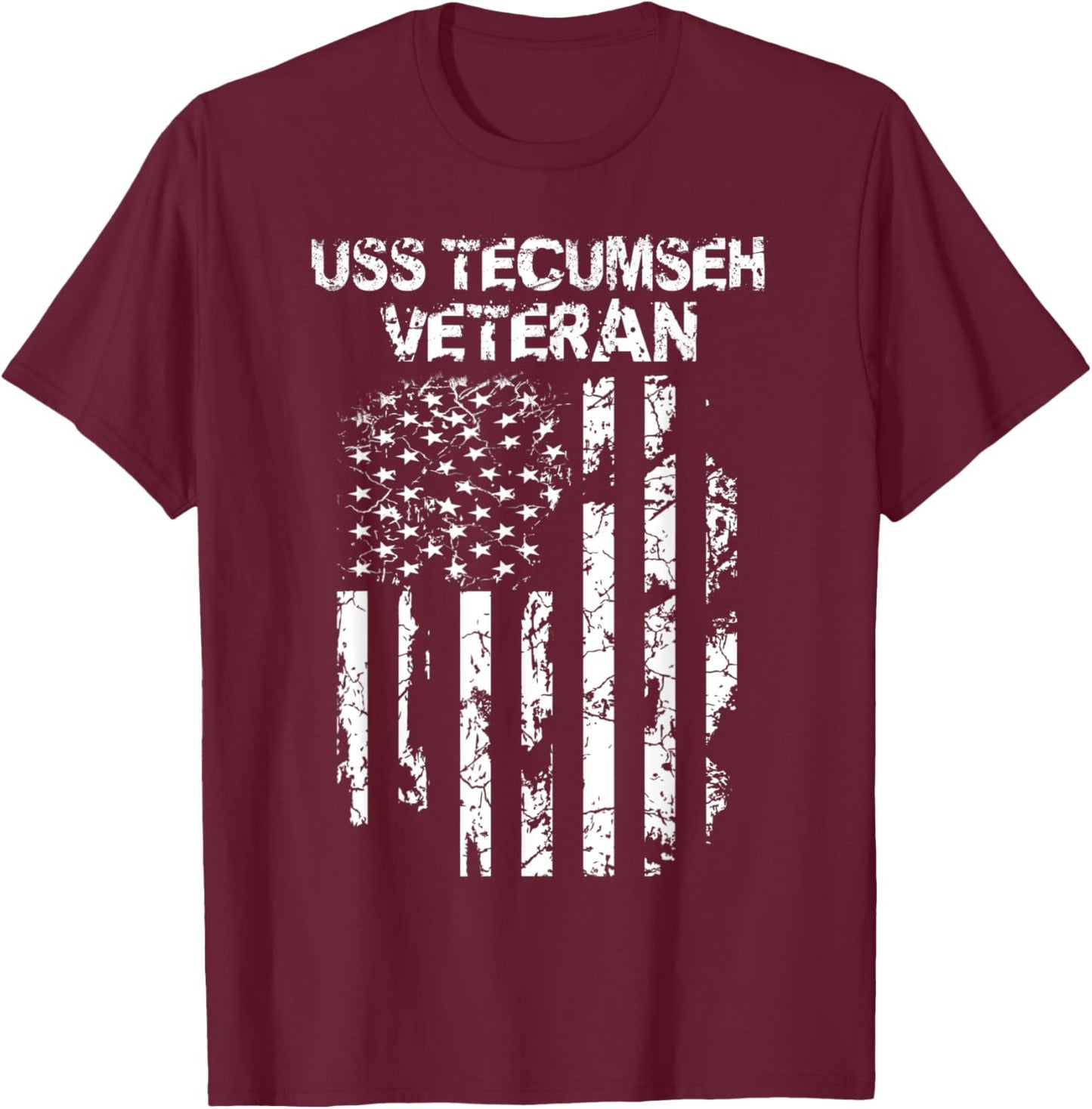 USS Tecumseh Veteran T-Shirt - T-Shirt | Maroon