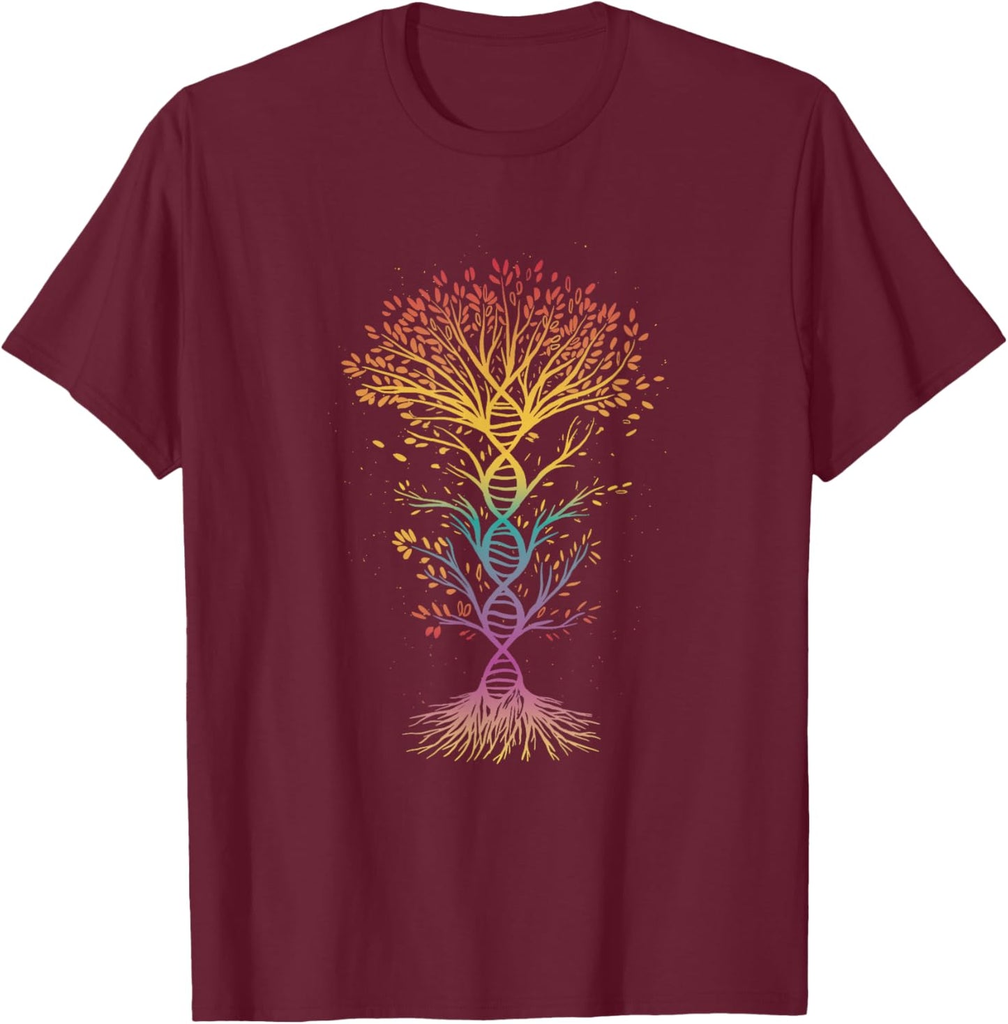 Funny DNA Tree of Life Genetics Biology Teacher Science T-Shirt - T-Shirt | Maroon