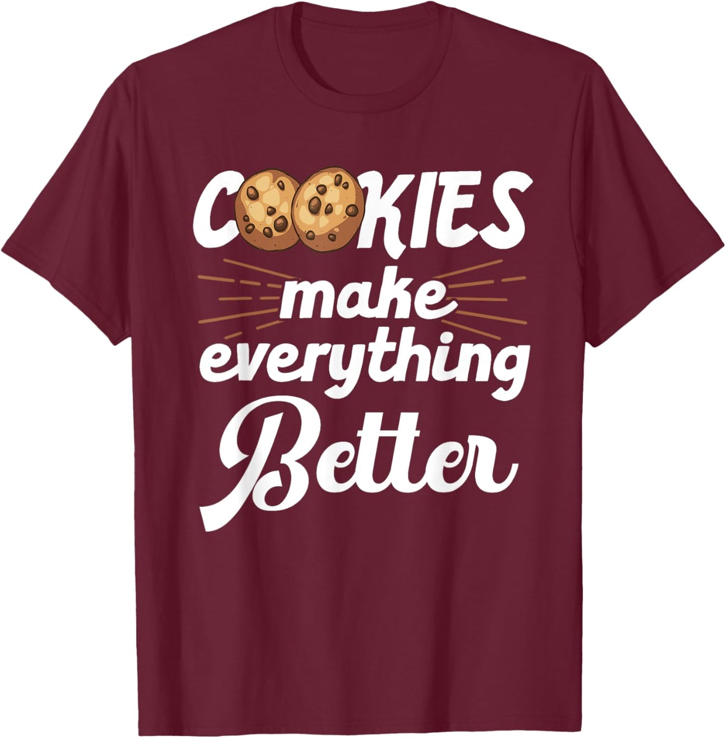 Funny Cookie Lover Art For Kids Men Women Pastry Chef Bakers T-Shirt - T-Shirt | Maroon