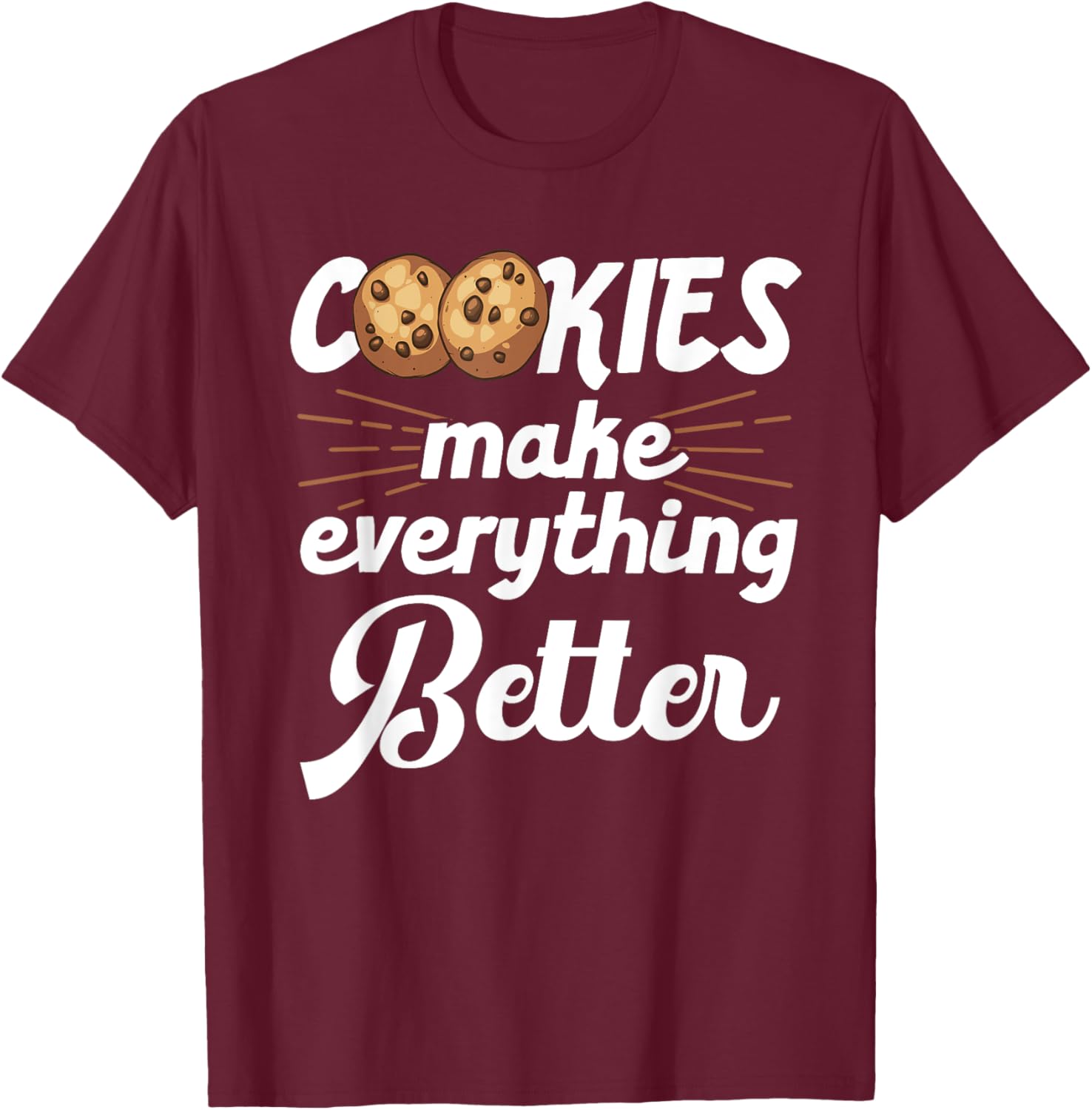 Funny Cookie Lover Art For Kids Men Women Pastry Chef Bakers T-Shirt - T-Shirt | Maroon