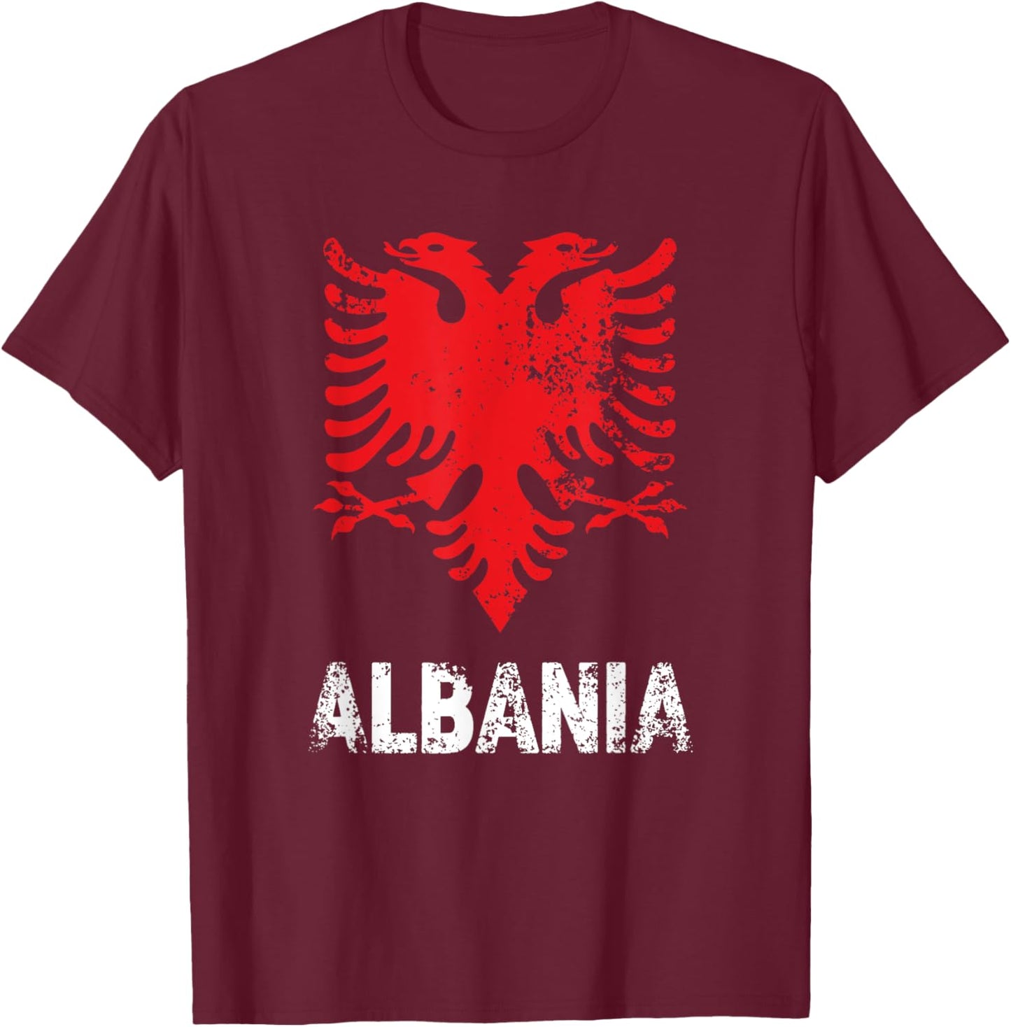 Albanian Double Headed Eagle Albania T-Shirt - T-Shirt | Maroon