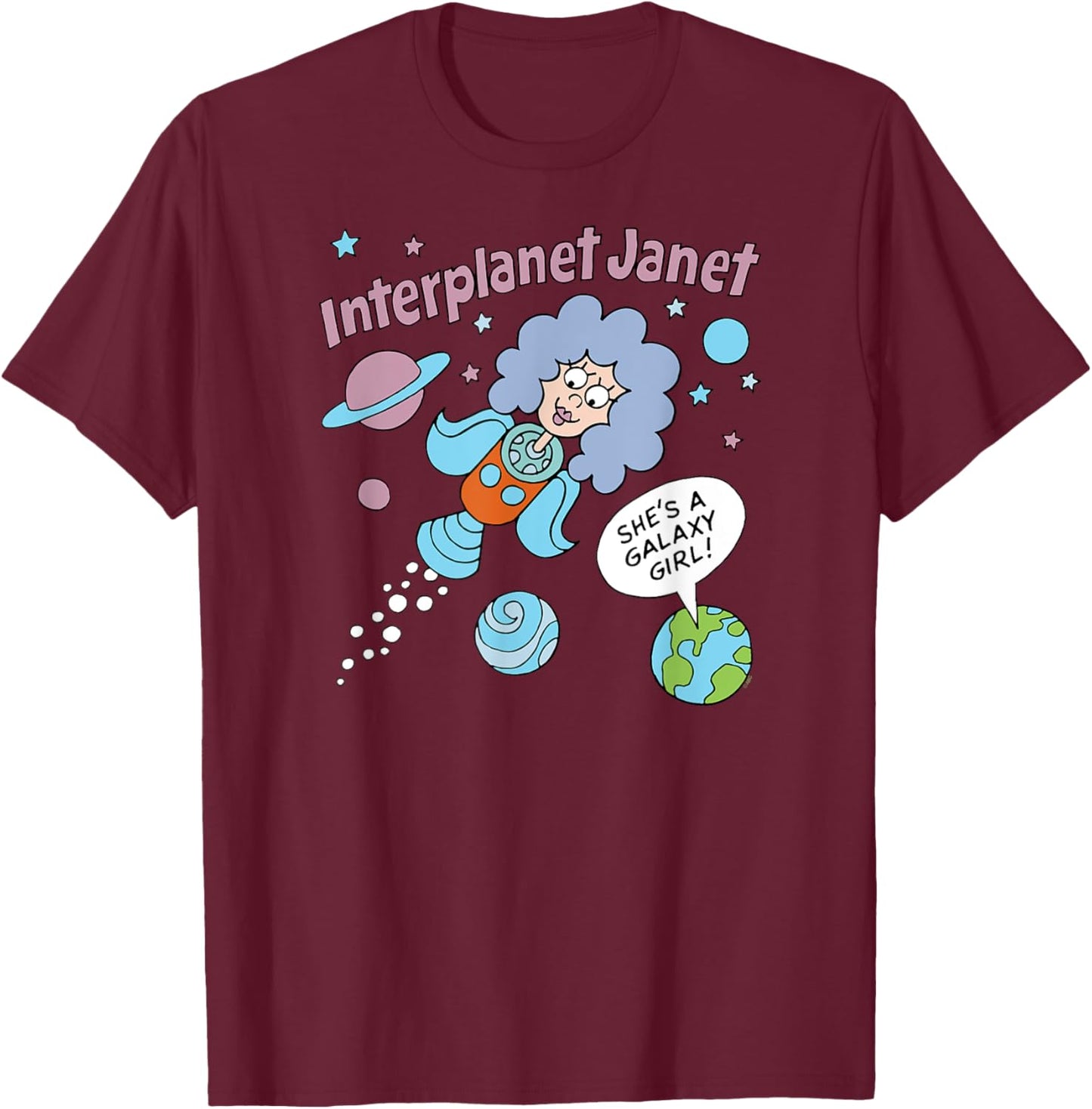Ripple Junction x Schoolhouse Rock Interplanet Janet T-Shirt - T-Shirt | Maroon