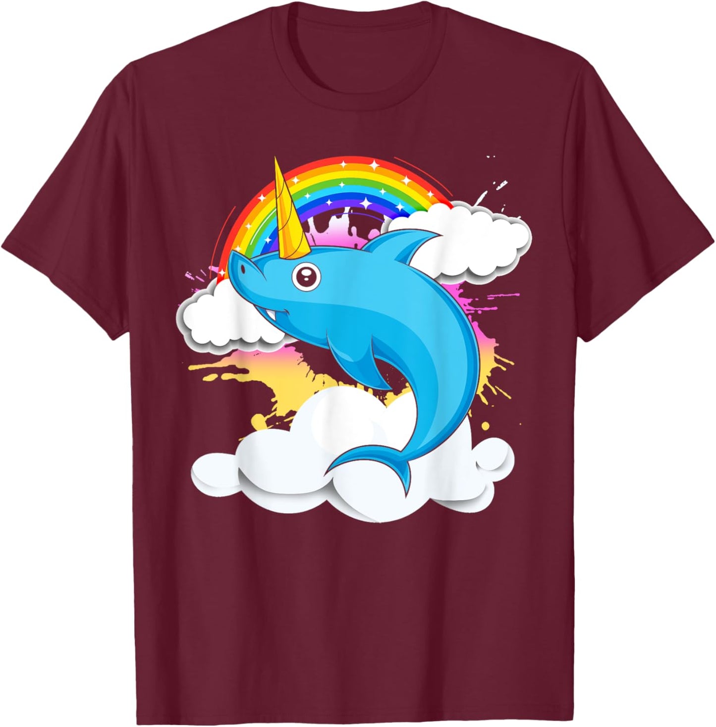 Sea Animal Rainbow Sharkicorn Fantasy Creature Unicorn Shark T-Shirt - T-Shirt | Maroon