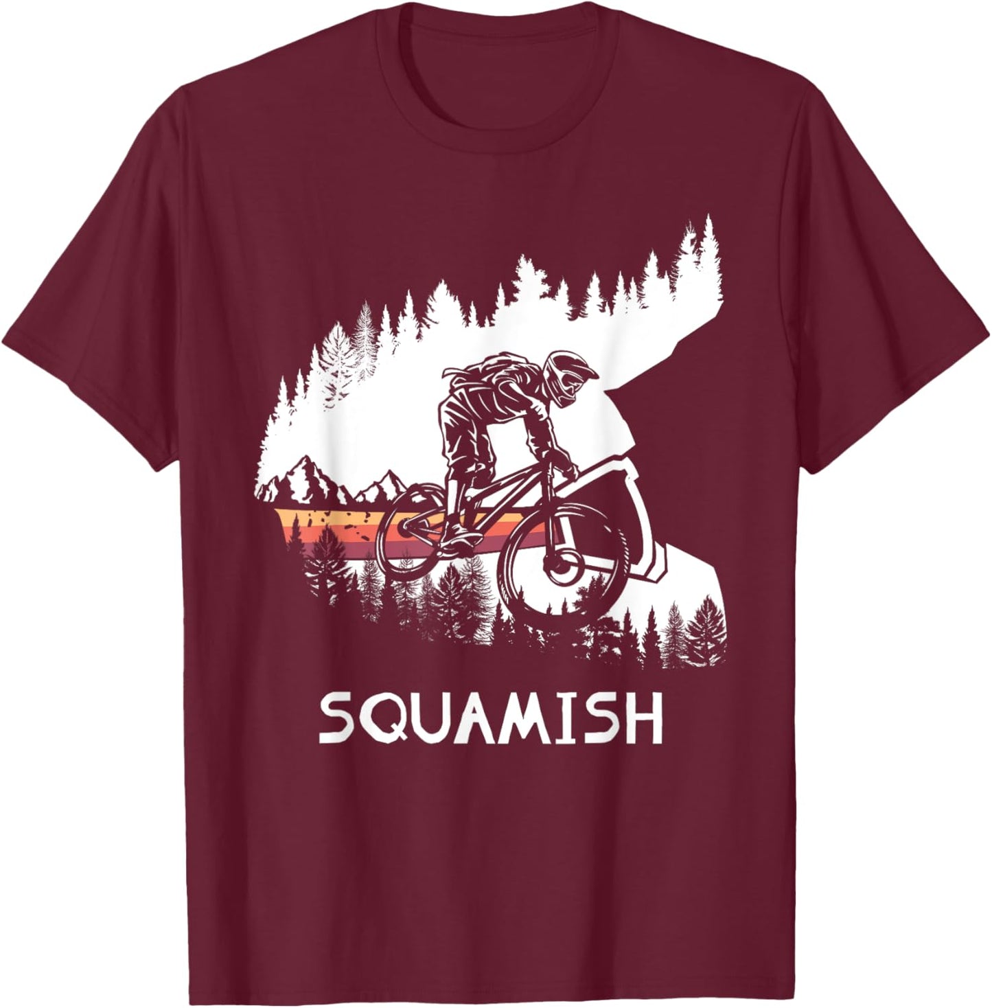 Squamish MTB Downhill Trail Biker British Columbia T-Shirt - T-Shirt | Maroon