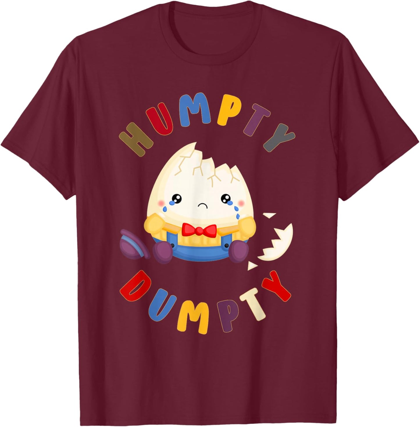 Nursery Rhymes for Kids or Humpty Dumpty Small T-Shirt - T-Shirt | Maroon