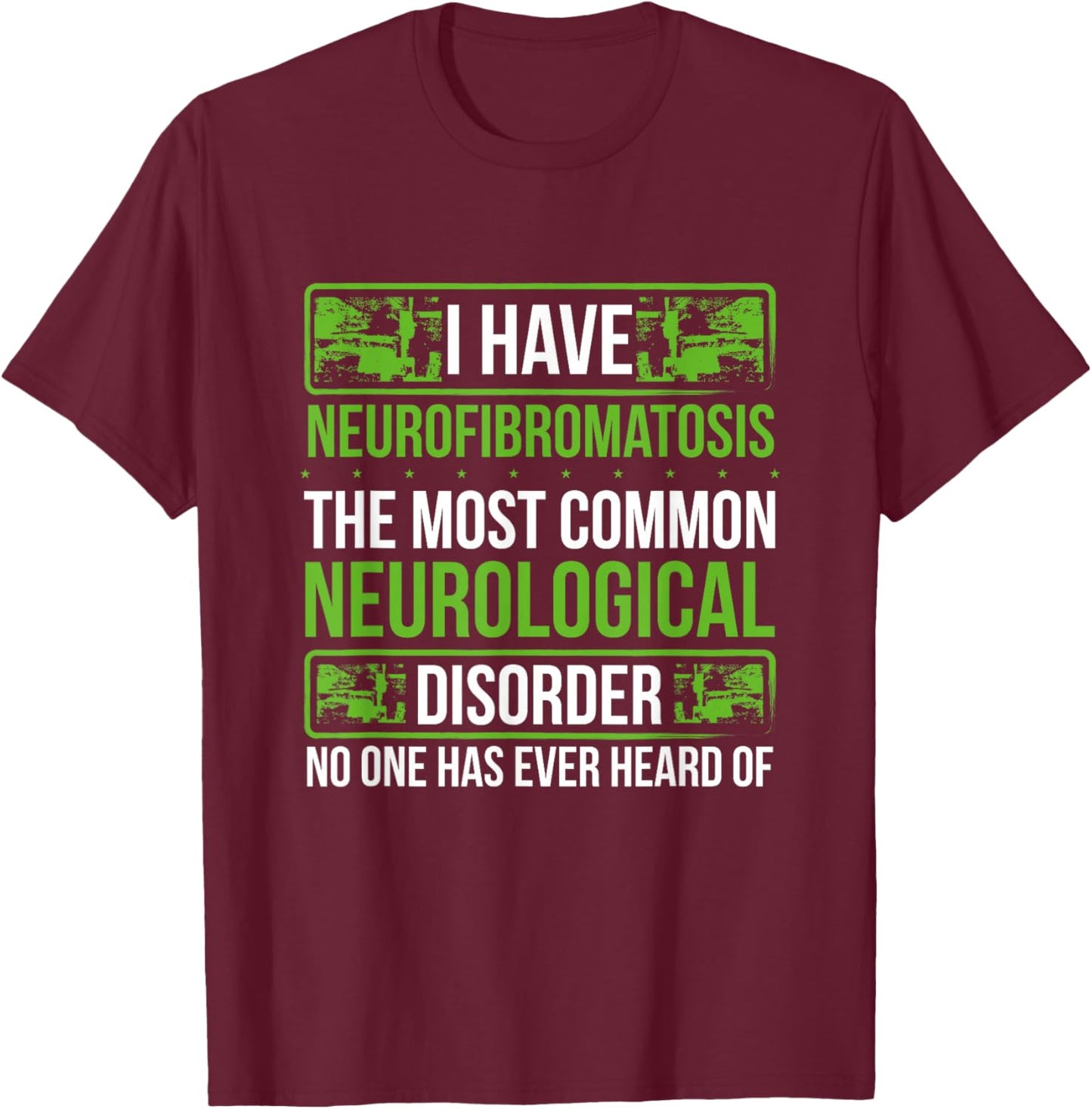 Neurofibromatosis Awareness Neurological Disorder Ribbon T-Shirt - T-Shirt | Maroon