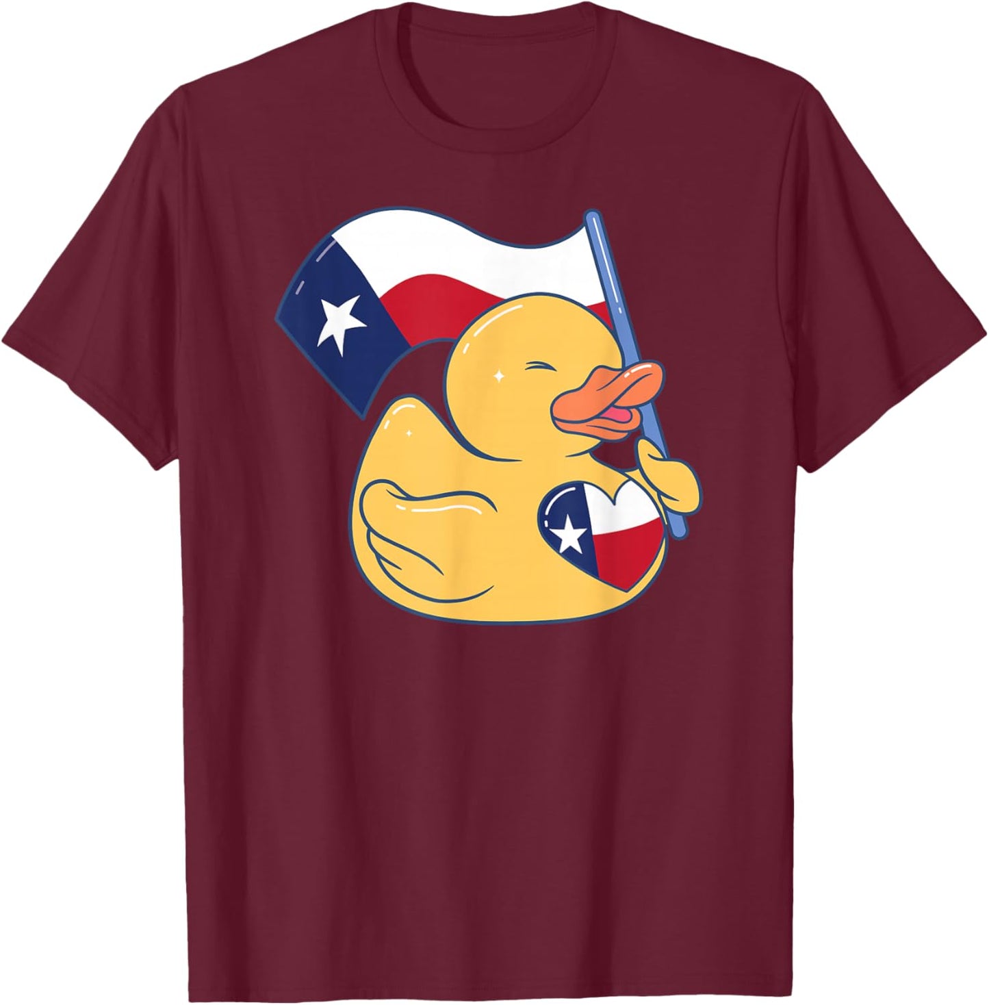Easily Distracted By Ducks Texas Flag Bird Dallas Austin Tx T-Shirt - T-Shirt | Maroon